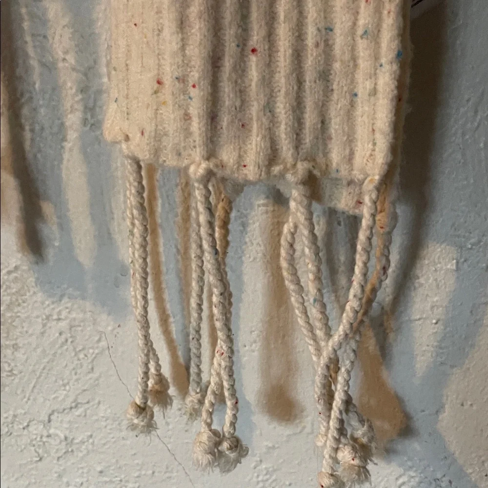 Free People  Elegant Cream Knit Scarf